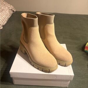 Suede Chunky Tan Boots